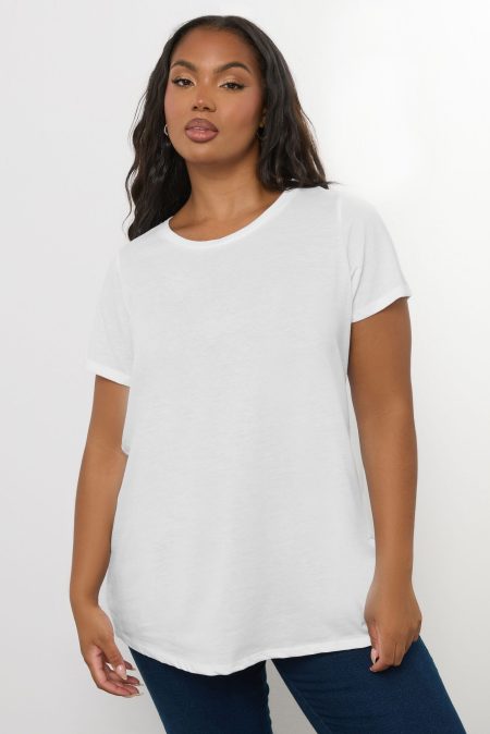 Basic Tshirt Met Ronde Hals In Wit