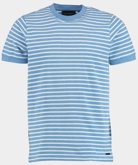 Scotland Blue T-shirt korte mouw Blauw Isaac Stripe T-shirt Pique 25108IS18SB/241 true blue