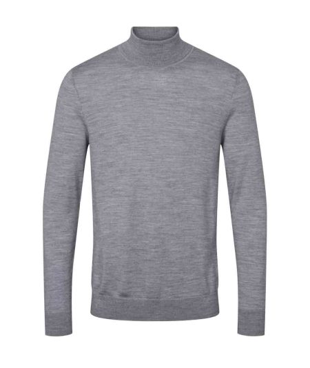 Kronstadt Ks3508 johannes marine roll neck knit grey mel
