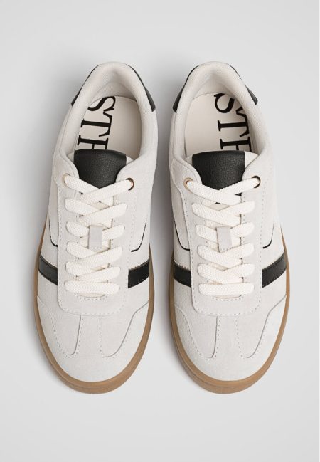 Stradivarius Leren sneakers met stukken  Gecombineerd 36