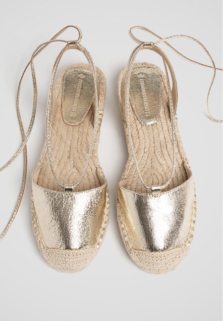 Stradivarius Metallic espadrilles met lace-up  GOUD 38