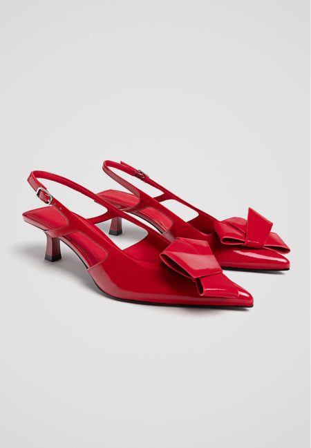 Stradivarius Slingback schoen met kitten heel  Rood 40