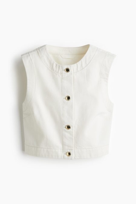 H & M - Denim gilet - Wit