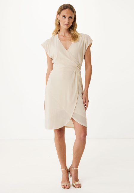 Jurk Glitter Mesh Cremewit