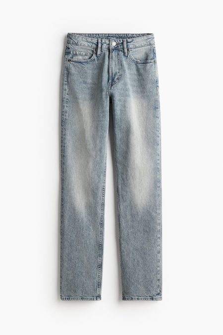 H & M - Slim Straight High Jeans - Blauw