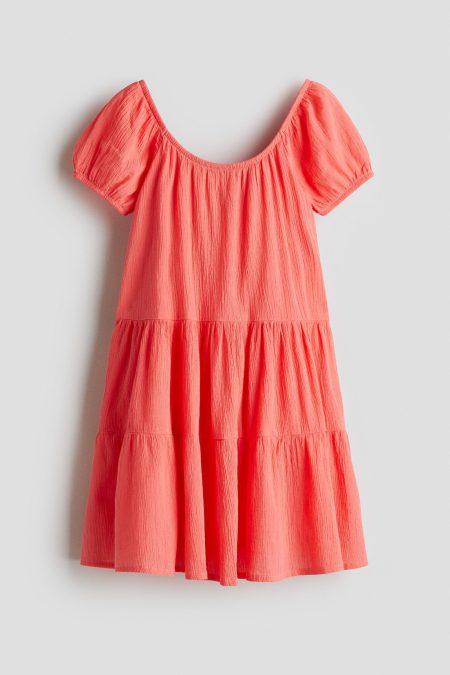 H & M - Jurk van crinklekatoen - Rood