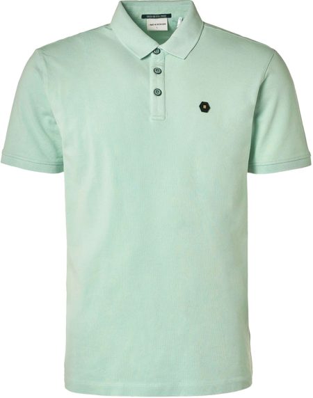 No Excess Polo korte mouw pique garment dyed mint