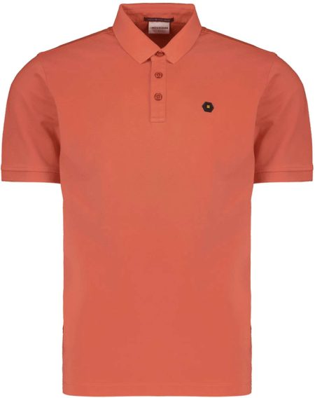 No Excess Polo korte mouw pique garment dyed melon