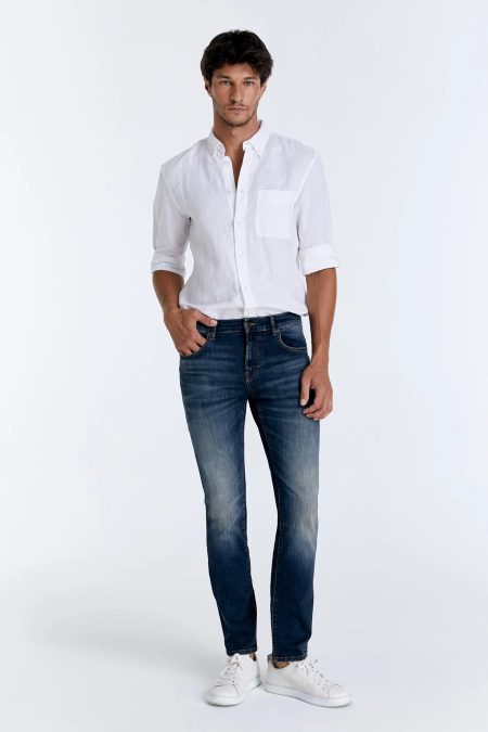 Cup of Joe Lance heren straight-fit jeans dark blue