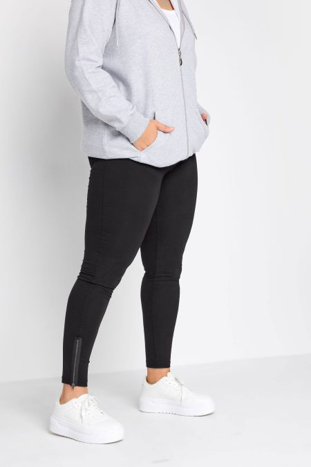 Yours Legging Met Ritssluiting Aan De Zoom In Zwart
