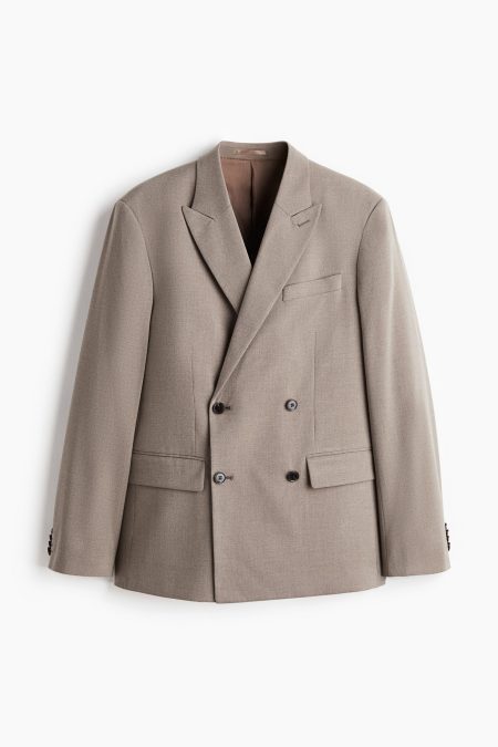 H & M - Double-breasted colbert - Relaxed Fit - Beige