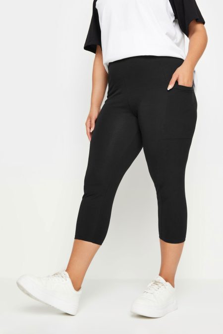 Yours Cropped Legging Met Zakken In Zwart Size 58-60