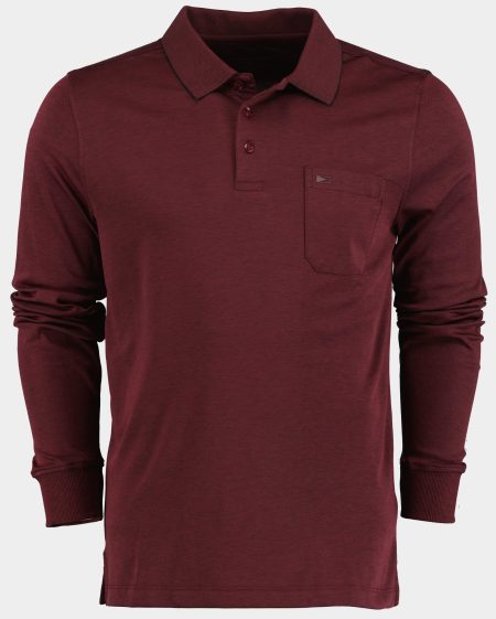 Commander flag Polo lange mouw Paars 3-Knopf Polo-Shirt