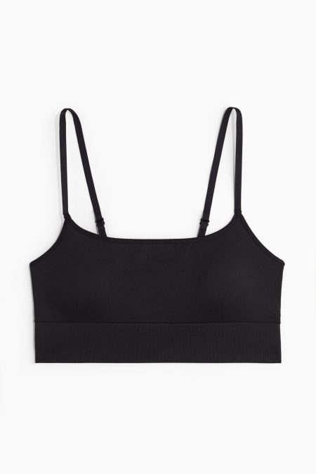 H & M - Seamless padded bralette - Zwart