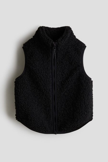 H & M - Winddichte teddy THERMOLITE®-bodywarmer - Zwart