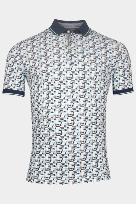 Baileys Polo korte mouw Blauw Poloshirt Pique with all over 515231/62