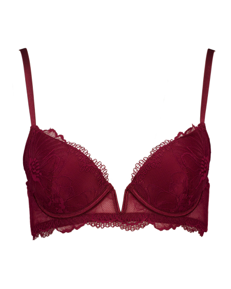 Cheeky plunge Padded BH - Rood