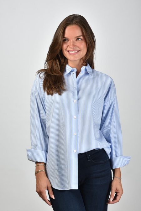 Academia blouse Giorgia 1069-633 riga celeste