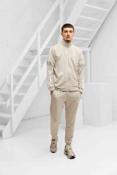 Adidas French Terry Trainingspak Heren Beige - Maat L - Kleur: Beige | Soccerfanshop