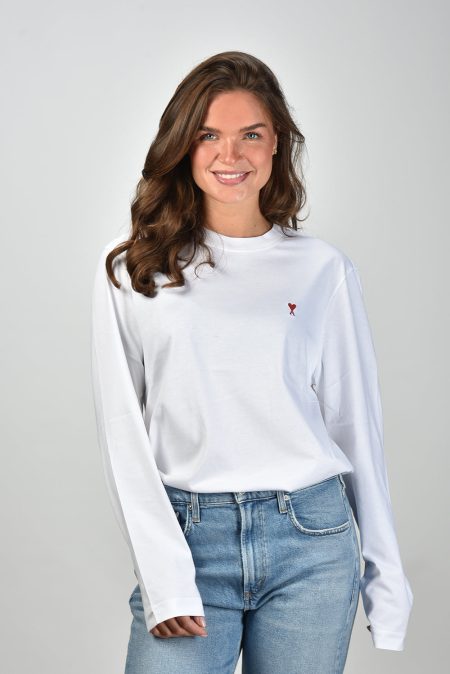 Ami Paris t-shirt ADC Ts Ml Rouge BFUTS235.724 blanc