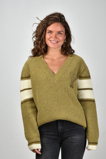 Ami Paris trui College UKS823.KN0111 vert lichen