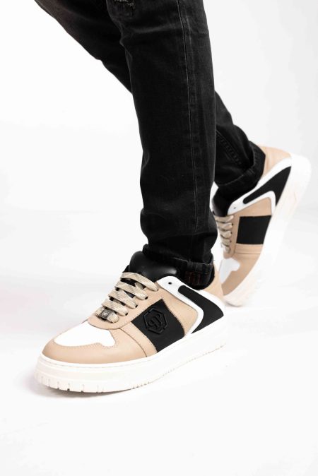 Philipp Plein Sneakers 76464 Dames/Kids Beige/Wit/Zwart - Maat 40 - Kleur: BeigeWitZwart | Soccerfanshop
