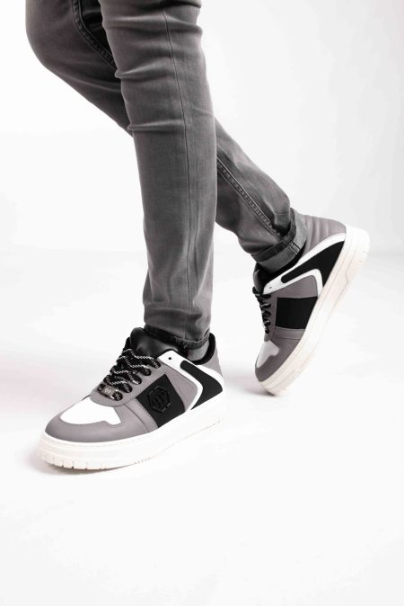 Philipp Plein Sneakers 76464 Dames/Kids Grijs/Wit/Zwart - Maat 39 - Kleur: WitZwartGrijs | Soccerfanshop