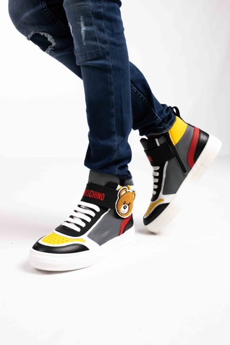 Moschino Sneakers 75980 Dames/Kids Grijs/Zwart - Maat 38 - Kleur: RoodZwartGeelGrijs | Soccerfanshop