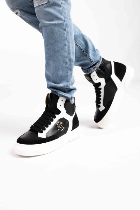 Philipp Plein Sneakers 76450 Dames/Kids Zwart/Wit - Maat 39 - Kleur: WitZwart | Soccerfanshop