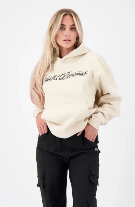 Black Bananas Calligraphy Hoodie Dames Beige - Maat XS - Kleur: Sand | Soccerfanshop