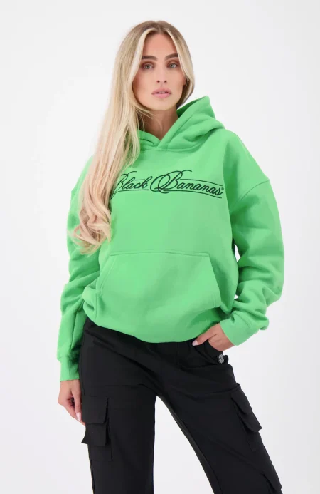 Black Bananas Calligraphy Hoodie Dames Groen - Maat XS - Kleur: Groen | Soccerfanshop
