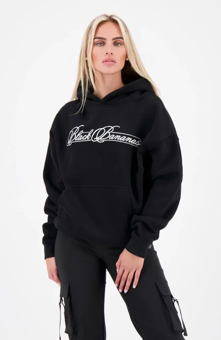 Black Bananas Calligraphy Hoodie Dames Zwart - Maat XS - Kleur: Zwart | Soccerfanshop