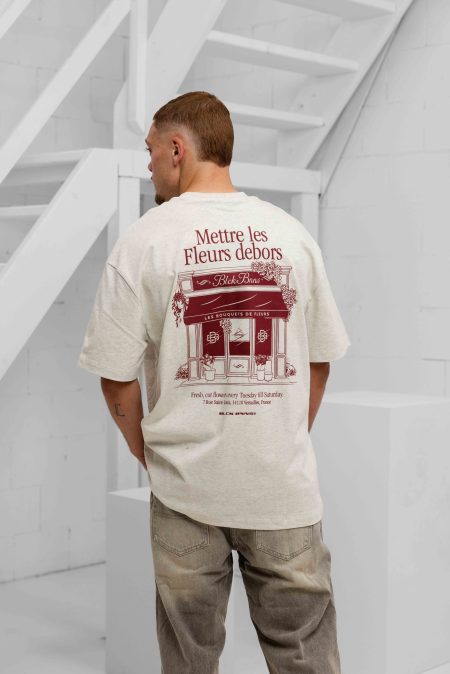 Black Bananas T-shirt Les Fleurs Heren Beige - Maat XL - Kleur: Beige | Soccerfanshop