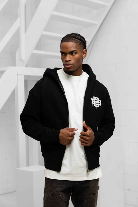 Black Bananas Ripped Zip Hoodie Heren Zwart - Maat S - Kleur: Zwart | Soccerfanshop