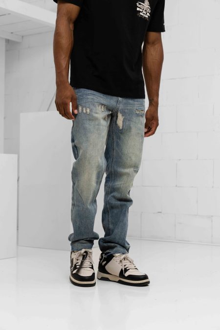 Black Bananas Straight Stitched Denim Broek Heren Blauw - Maat 36 - Kleur: Blauw | Soccerfanshop