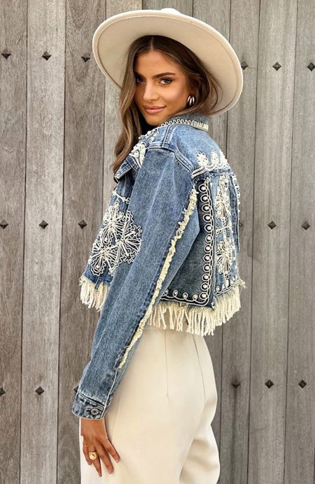 Bohemian Print Denim Jacket