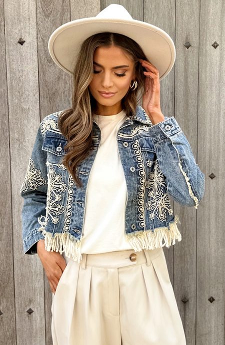 Bohemian Print Denim Jacket