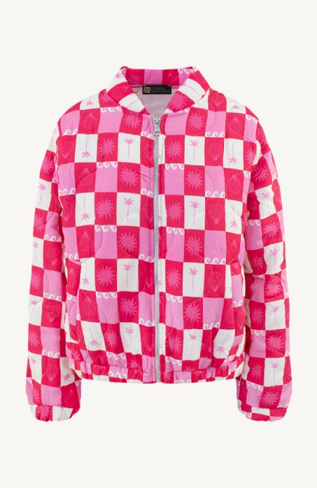 Bomber Jacket Classic Print Fuchsia