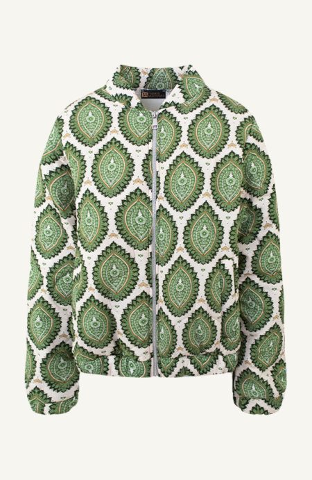 Bomber Jacket Classic Print Groen