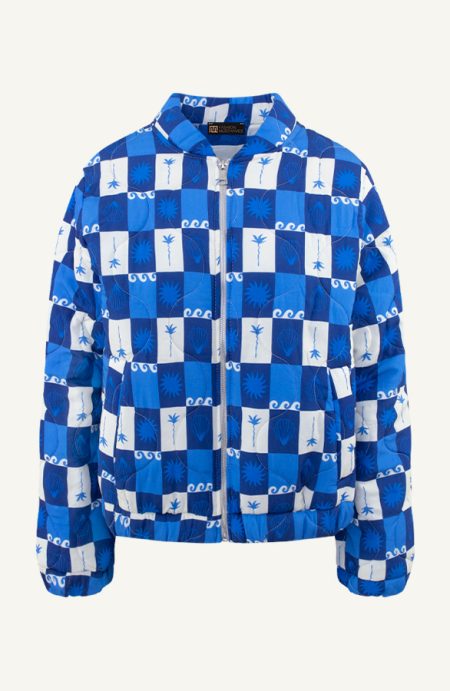 Bomber Jacket Classic Print Kobalt