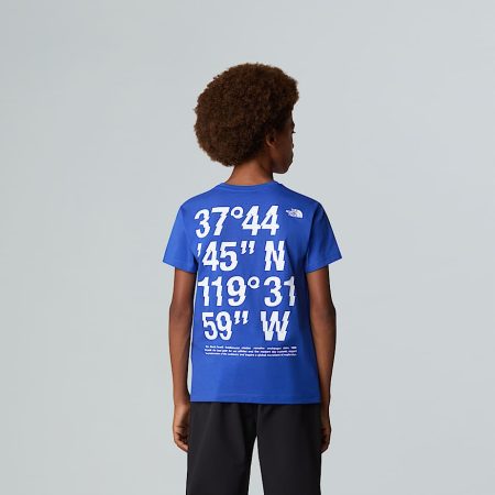 The North Face Coordinates-t-shirt Met Print Voor Jongens Tnf Blue male