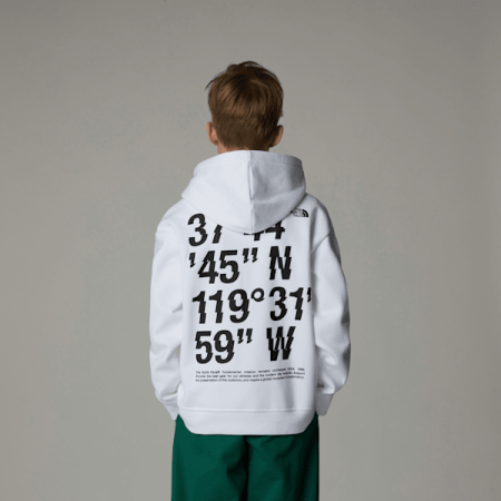 The North Face Oversized Coordinates-hoodie Met Print Voor Jongens Tnf White male