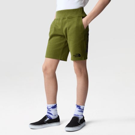 The North Face Katoenen Short Voor Jongens Forest Olive male