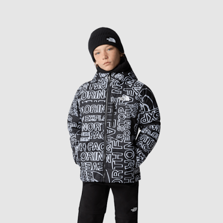 The North Face Reversible Perrito-jas Voor Jongens Tnf Black Tnf Marker Logo Print-tnf Black male