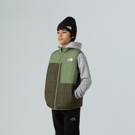 The North Face Omkeerbare Shasta-bodywarmer Voor Jongens New Taupe Green-bark Mist male
