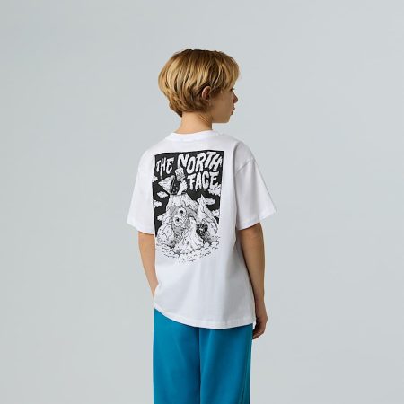 The North Face Sports Oversized-t-shirt Met Print En Zakje Voor Jongens Tnf White male
