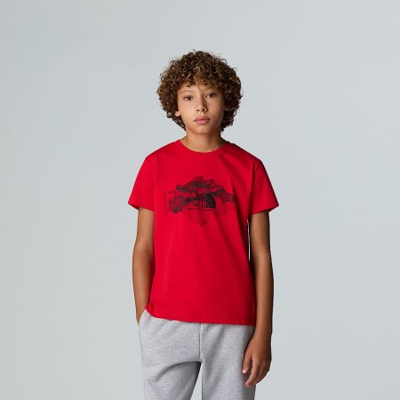 The North Face Topographic-t-shirt Voor Jongens Tnf Red male