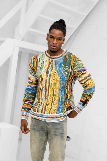 Carlo Colucci C12501 591 Sweater Heren - Maat XXL - Kleur: GeelGroenBlauwOranje | Soccerfanshop