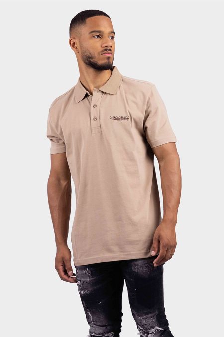 Carlo Colucci C3436 56 Basic Polo Heren Beige - Maat L - Kleur: Beige | Soccerfanshop