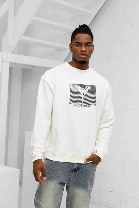 Carlo Colucci C3475 59 Sweater Heren Wit/Zwart - Maat XL - Kleur: WitZwart | Soccerfanshop